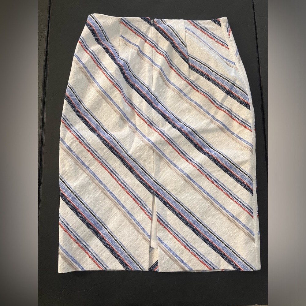 White House Black Market Pencil Skirt Womens 0 Coastal Nautical Office Siren Y2K - Picture 2 of 8